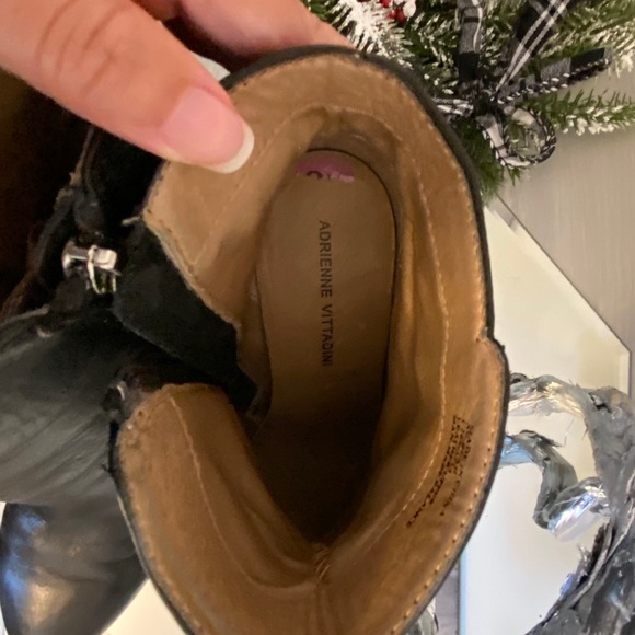 Adrienne Vittadini Shoes  Black Leather Ankle Boot - Picture 11 of 14